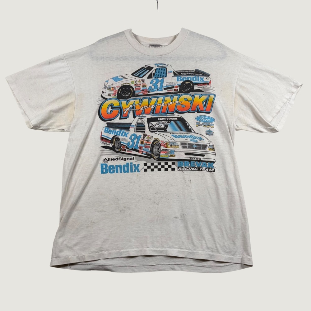 Vtg 90s Kevin Cywinski NASCAR Truck Shirt 31 Bendix Ford F-150 XL Single Stitch